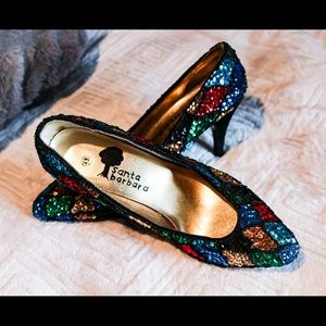 True Vintage Santa Barbara Sequin Stilettos